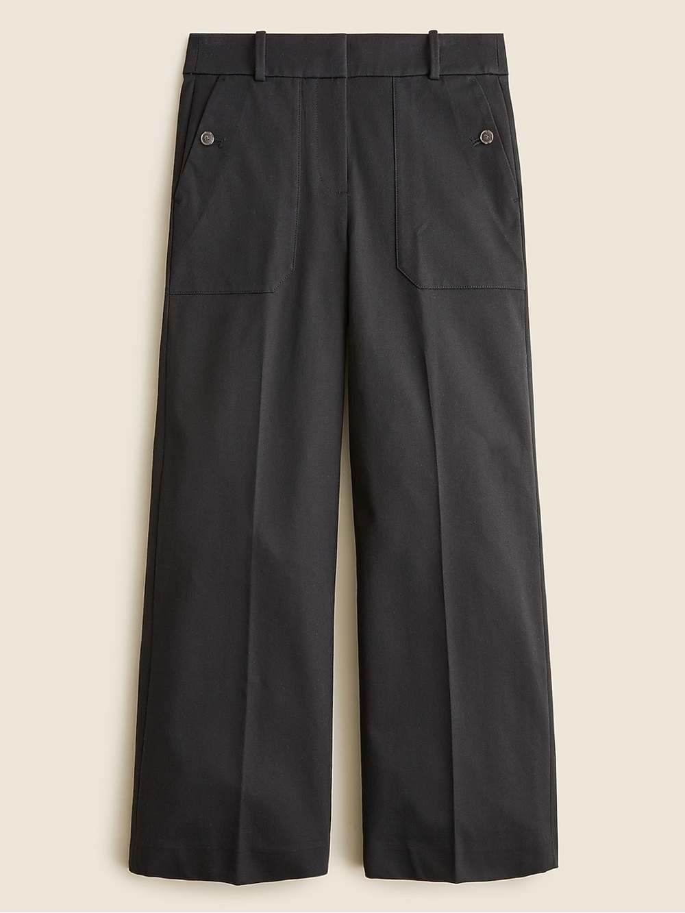 J.Crew Sydney Pants Black Size 10 | Wide Leg Cropped Quiet Luxury Office Chic
